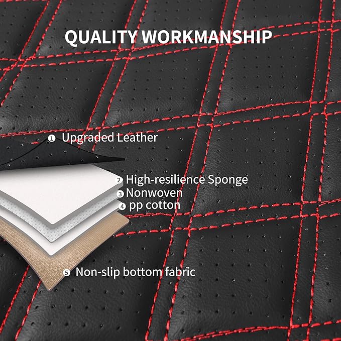 Car Seat Covers Full Set, Breathable and Waterproof Napa Leather Car Seat Cover, Interior Universal Fit for Cars, Sedans, SUV