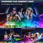 Dreamcolor Acrylic Interior Car LED Strip Light with USB/Type C/4-Port Cigarette Lighter,RGB 6 in 1 with 187 inches 650 LEDs Ambient Lighting Kits, Sound Active Function Neon Led Strips for Car