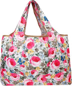 allydrew Large Foldable Tote Nylon Reusable Grocery Bags, 5 Pack