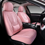 Coverado Seat Covers Front Seats, Pink Car Seat Cover with Lumbar Support, Waterproof Car Seat Cushion, Front Car Seat Covers