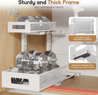 1 Pack-11.4"-16.14"H Under Sink Storage Organizer, Large 2-Tier Elegant Mesh Pull Out Shelf for Kitchen and Bathroom Cabinet 