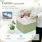 FinishingBo Fabric Cubes Storage Basket, 6 Pack 11x11 in with Handles Cube Storage Bins, for Shelves, Home, Office Organizers