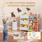 BBLIKE Kids Storage Organizer with 4 Removable Bins, Kids Storage Toy Shelf Organizer for Stuffed Animal Holder for Bedroom P