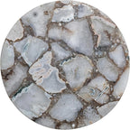 Creative Co-Op Round Agate Lazy Susan with Mango Wood Base, Natural