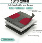 FH Group Bright Flat Cloth Full Set Car Seat Covers, Burgundy/Black- Fit Most Car, Truck, SUV, or Van