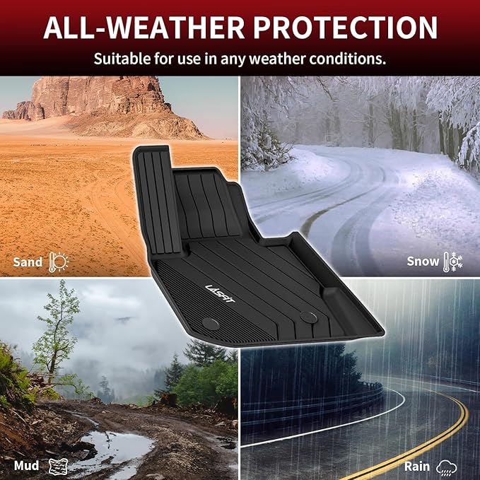 LASFIT Floor Mats for BMW 5 Series G30 2017-2023, Custom Fit TPE All Weather Car Liners 1st & 2nd Row Mat for BMW 530i, 530e, 540i, M550i xDrive, 540d xDrive, Black