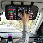Wolf American Flag Car Sun Visor Storage Bag,Truck Visor Organizer Card Sleeve Pocket Document Holder for Registration, Driving Licens