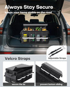 HOTOR Car Trunk Organizer - Foldable Trunk Organizer for SUV, Car Storage with Reflective Strips Securing Cover, Large Capacity