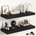 36Inch Black Floating Shelves for Wall, 12 Inch Deep Shelves for Bedroom, Kitchen, Bathroom Wall Mounted, Rustic Wood Floatin