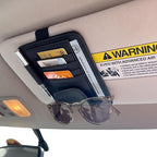 Pennzoil Mini Car Sun Visor Organizer Auto Interior car interior accessories - Car Visor Organizer -4 Card Slots, Pen Holder, Eyeglass Clip, Large Pocket -Small Size 5” x 6”x 0.50” Sunvisor Organizers