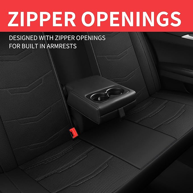 Car Seat Covers Full Set,Leather Car Seat Covers,Breathable and Sporty Car Seat Cover,Universal Fit Anti-Slip Seat Covers for