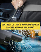 Scosche PB5N1 GoBat Pro 5-in-1 Vehicle Safety Kit, Emergency Car Escape Tool with Seatbelt Cutter, Glass Window Breaker, LED 