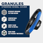 Road Comforts Car Steering Wheel Cover - Microfiber Leather Steering Wheel Wrap Sports 14.5-15 Inch Steering Wheel Cover Non-