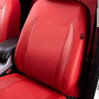 Flying Banner car seat Covers Protects Water Proof Faux Leather Carbon Fiber Fronts Rear Bench Covers (Red Red, Full Set - 8P