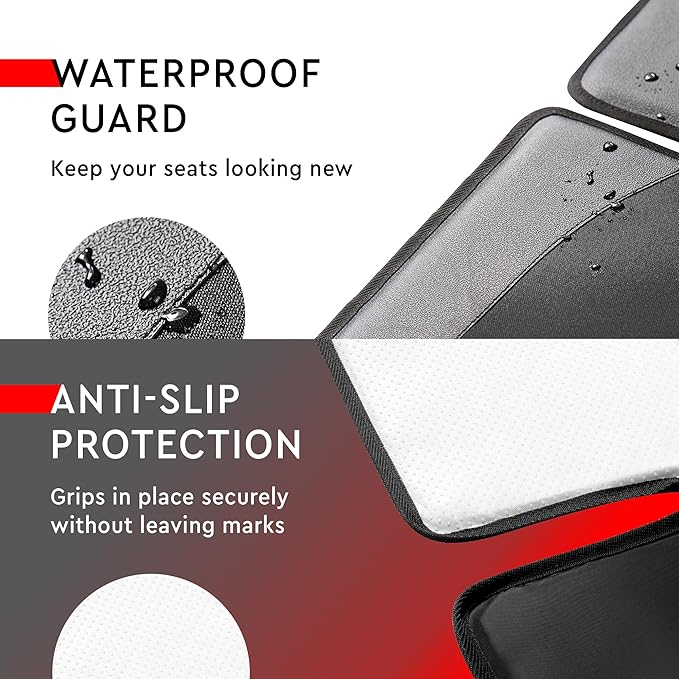 Helteko Car Seat Protector - 2 Pack Car Seat Cover for Child Carseat with Thickest Padding, 600D Oxford, Waterproof & Durable