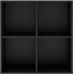 Homes: Inside + Out Apexa 4-Cube Storage Organizer Shelves, Stackable Wood Bookcase Fits Cubby Bins for Organization, Dorm Te