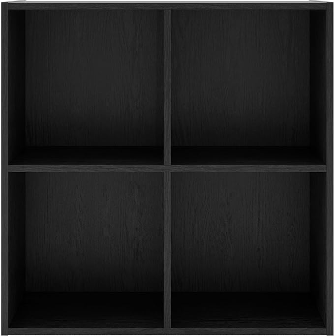 Homes: Inside + Out Apexa 4-Cube Storage Organizer Shelves, Stackable Wood Bookcase Fits Cubby Bins for Organization, Dorm Te
