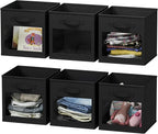 SpaceAid Storage Cubes with Clear Windows, Set of 6 Fabric Bins, 11 Inch Foldable Baskets Boxes for Closet, Cubby Shelf or Cu