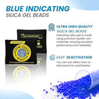 200g Reusable Silica Gel Desiccant, Color Indicating Rechargeable Desiccant Packs for Storage, Moisture Absorbers for
