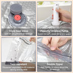 Space Saver Vacuum Storage Bags with Electric Pump, 18 PCS (6S,6M,4L,2J) Space Saver Vacuum Seal Bags for Clothing, Travel, B