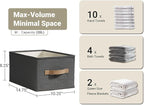 LayerSpace 3 Pack Fabric Storage Bins for Shelves | 14¾" L*10¼" W*8¼" H Closet Storage Bins | Collapsible Closet Organizers f
