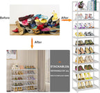 OYREL Shoe Rack Tall, Sturdy Metal Shoe Rack Organizer,Narrow Shoe Racks for Closets,Shoe Stand Shelf
