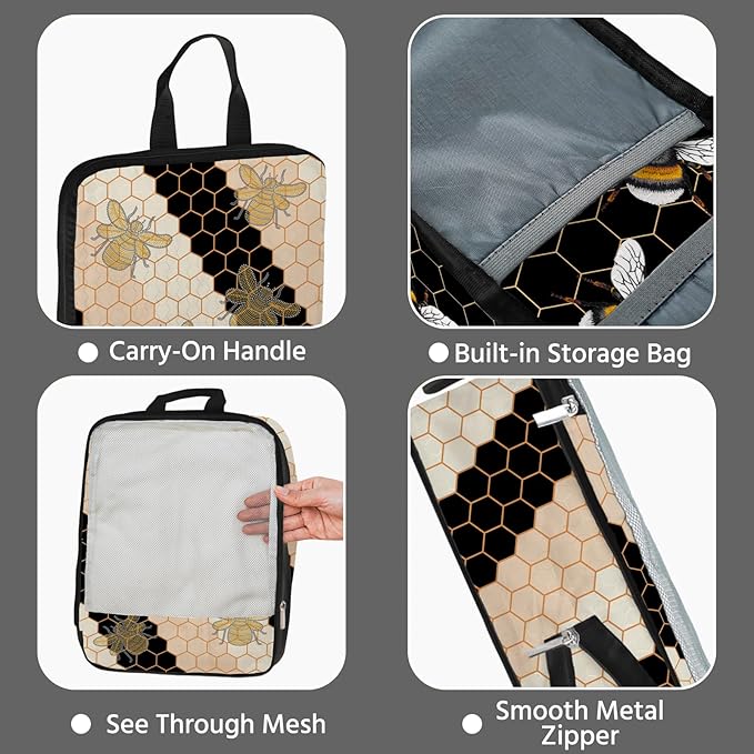 7 Pcs Compression Packing Cubes for Travel, Waterproof Suitcase Luggage Backpack Organizer with Toiletry Bag Travel Essential