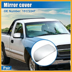 Car Exterior Mirror Cover Cap Overlay Fit for Chevrolet Silverado Suburban for GMC Sierra Yukon - Pack of 2 Chrome Plated Durable Material Replacement
