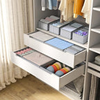 DIMJ Drawer Organizers - 12 Pack Foldable Closet & Sock Organizers, Fabric Dresser Drawer Dividers for Clothes, Underwear, Br