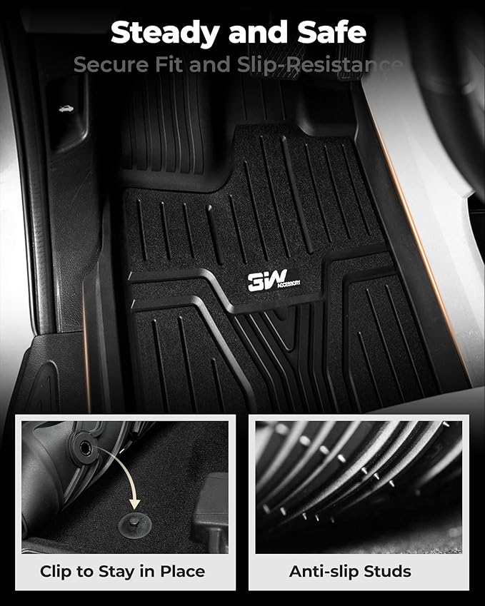 3W Floor Mats Fit for Honda Odyssey 2026 2025-2018, TPE All Weather Custom Fit Floor Liner 1st, 2nd 3rd Row Car Mats,Black