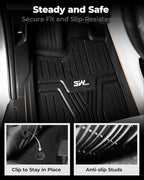 3W Floor Mats Fit for Honda Odyssey 2026 2025-2018, TPE All Weather Custom Fit Floor Liner 1st, 2nd 3rd Row Car Mats,Black