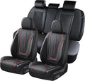 Coverado Car Seat Covers Full Set, Front Seat Cover and Back Seat Covers for Cars, Faux Leather Waterproof Seat Covers, Car S