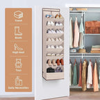 STORAGE MANIAC Over the Door Shoe Organizer Heavy-Duty Large Deep Pocket Hanging Shoe Organizer Shoe Rack Door Closet Shoe Or