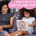 The Memory Building Co Black Ballerina Musical Jewelry Box Plays Classic Melody, Storage Organizer Music Box for Kids Ages 6-