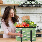 Reusable Grocery Bags Heavy Duty Shopping Bags Foldable Large Tote Bags with Long Handles & Hard Bottom