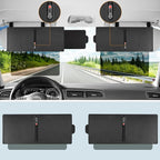 Veharvim Sun Visor Extender for Car (Polarized, Zipper Slider& Prevents Fingerprints, UV400, PC Lens), Visor Extender Attachment for Car Visor, Anti-Glare for Safe Driving (Passenger Side)