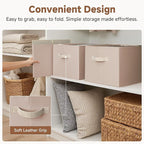 StorageWorks Storage Baskets for Shelves, Closet Organization and Storage Bins, Fabric Organizer Baskets for Clothes, Light B