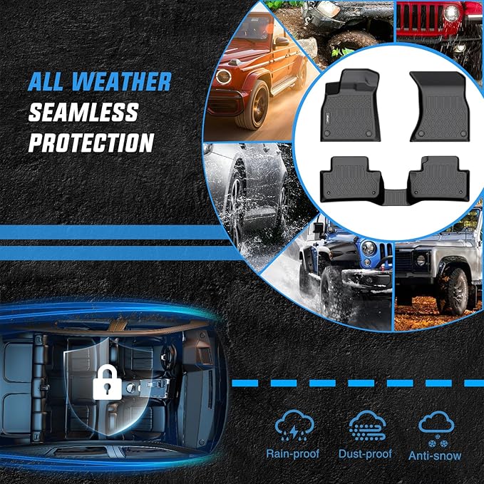 Nilight TPE Floor Mats for Audi Q5 / SQ5 2018 2019 2020 2021 2022 2023,All Weather Custom Fit Heavy Duty Floor Liners