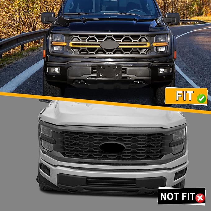 Front Bumper License Plate Frame Bracket Compatible with Ford F-150 3.5L V6 5.0L V8 2024 2025, Black License Frame Holder Mou