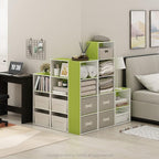 Furinno Luder Bookcase / Book / Storage, Green/White, 2-Tier