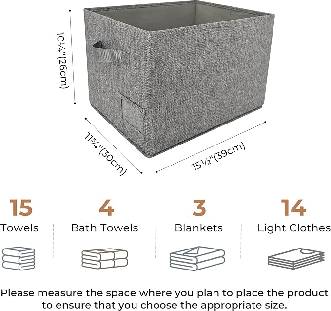 GRANNY SAYS Closet Organizers and Storage, Fabric Storage bins with Label Holder, Shelf Baskets for Organizing Bedroom, Decor