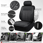 CAR PASS Neoprene Waterproof Seat Covers Two Front, Wetsuit Car Seat Covers 2pcs Universal Fit for Vans, Truck, SUV, 3D Tyre 