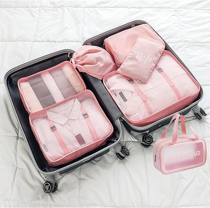Travel packing cube bag,7Set Packing Cubes Luggage Packing Organizers for Travel, Clothing Bag, Suitcase Organizer Luggage Cu