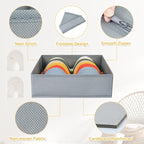 DIMJ Drawer Organizer Clothes, 15 Pack Underwear Organizer, Foldable Closet Bins, Sock Organizer Bra Cube, Fabric Dresser Box