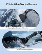 AstroAI 47.2" Ice Scrapers for Car Windshield and Extendable Snow Scraper with Foam Grip and 360° Pivoting Brush Head for Christmas Car Auto Truck SUV(Blue)