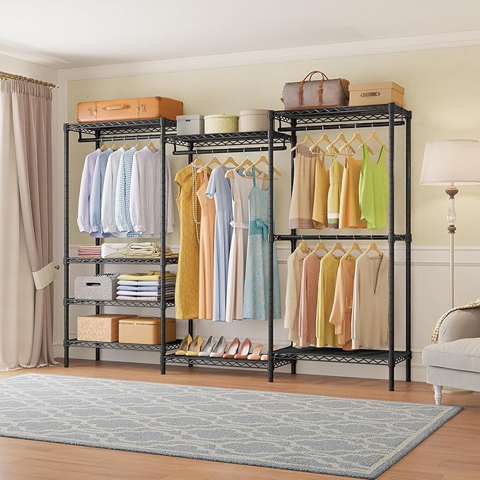 VIPEK V5 Plus Large Portable Closet Rack Freestanding Wardrobe Closet, Multi-Functional Clothes Rack Heavy Duty Metal Clothin