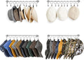 Hat Rack Wall Cap Organizer - Baseball Hat Racks Display Holder with 40 Hooks - Modern Metal Black Hats Storage Wall Mounted 