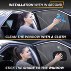 EcoNour Miniature Static Cling Window Shade for Car Sun Visor (2 Pack) | Windshield Sun Shade Static Cling for Driving Glare