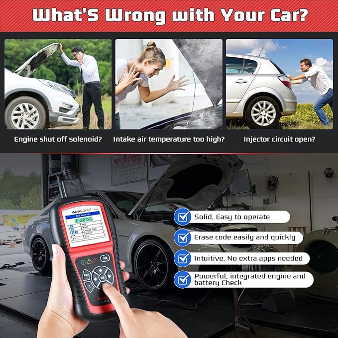 Autel AutoLink AL519 OBD2 Scanner Enhanced Mode 6 Car Diagnostic Tool Check Engine Code Reader CAN Scan Tool, Advanced Ver. of
