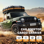 Kingfun Car Rooftop Cargo Carrier – Waterproof 15 Cubic Feet Car Roof Bag Fit All Vehicles with/Without Roof Racks, Includes Anti-Slip Mat, 8 Reinforced Straps & 6 Door Hooks, Luggage Locks